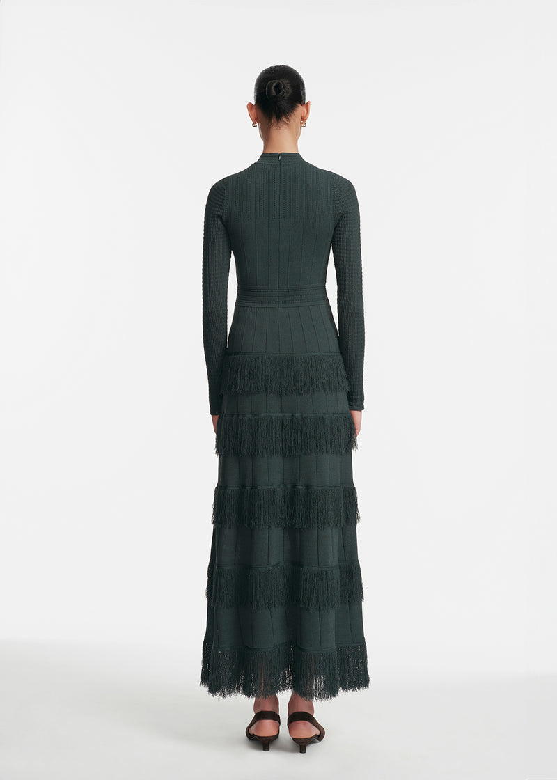 Fringe Detail Knit Piper Dress