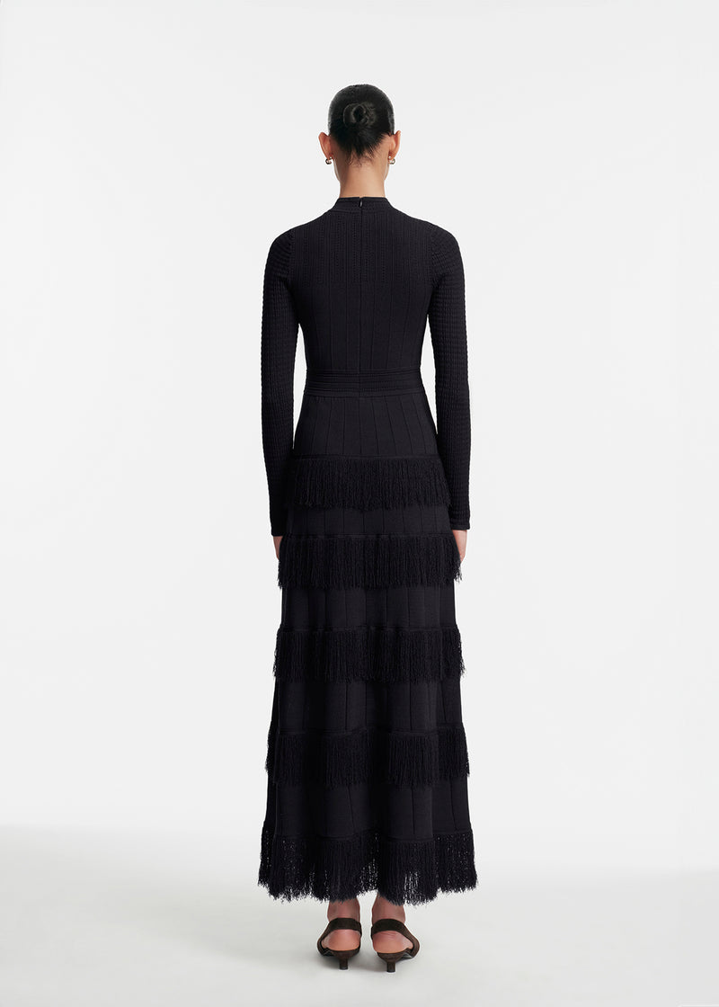 Fringe Detail Knit Piper Dress