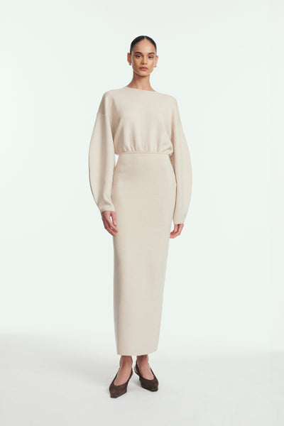 Herringbone Jacquard Knit Dolman Dress