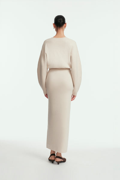 Herringbone Jacquard Knit Dolman Dress
