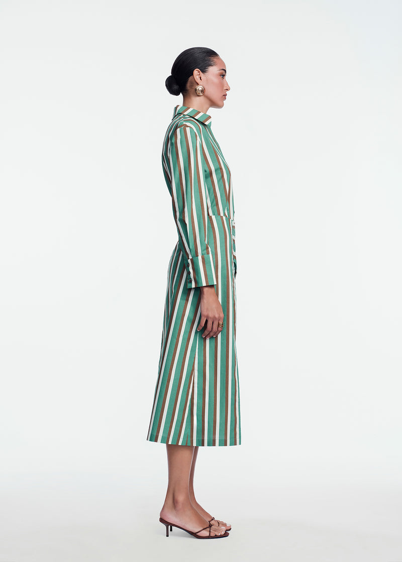 Striped Cotton Asymmetrical Skirt