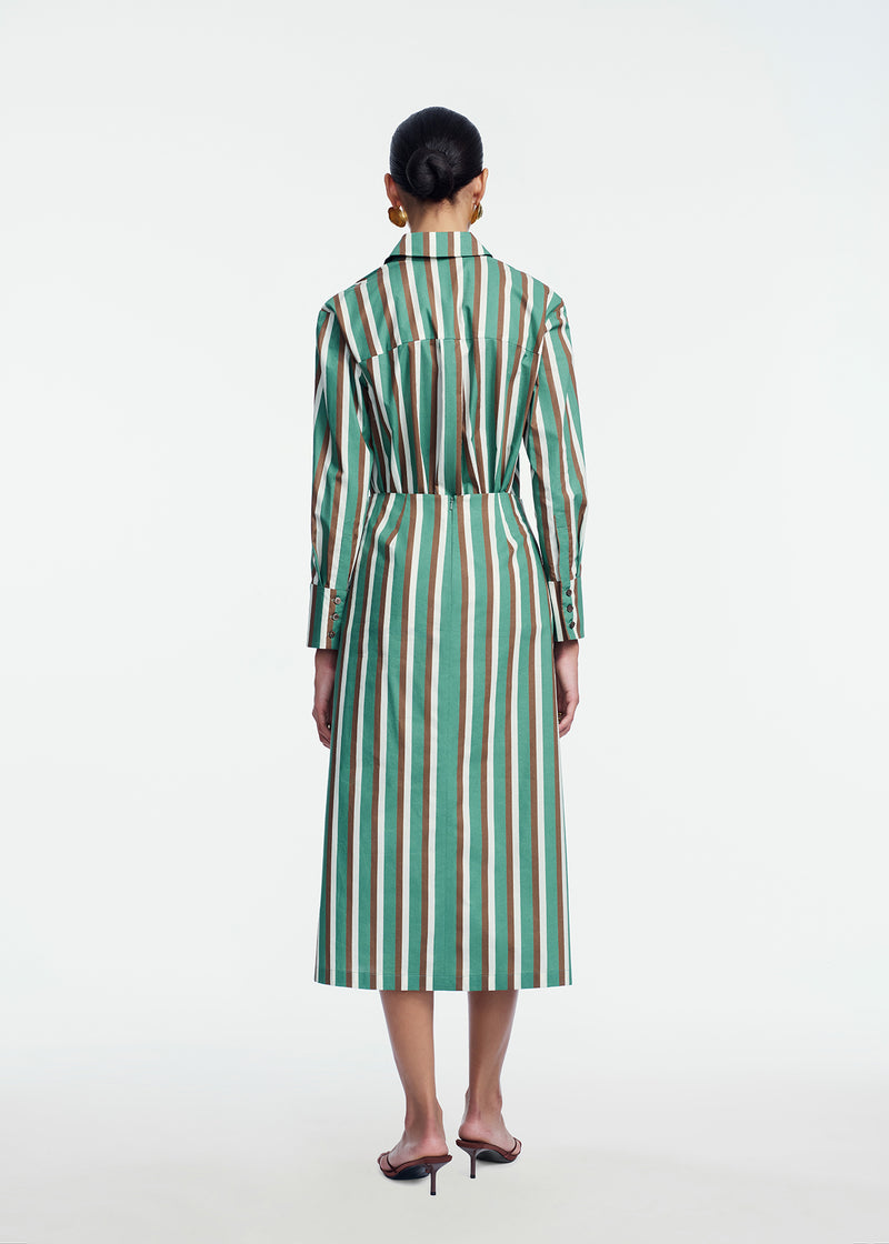 Striped Cotton Asymmetrical Skirt