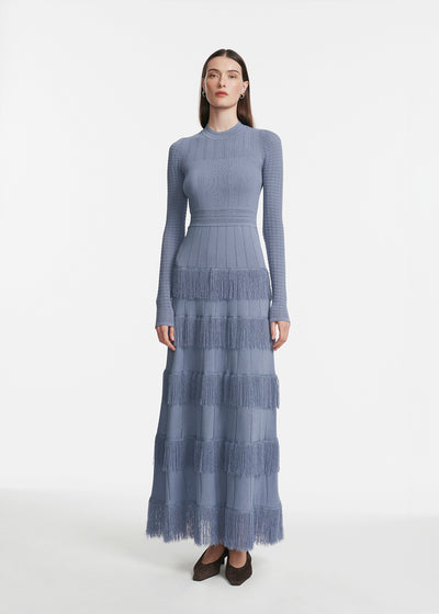 Fringe Detail Knit Piper Dress