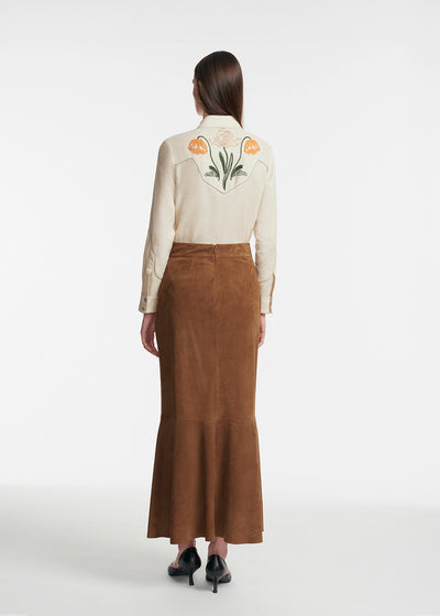 Suede Tulip Skirt