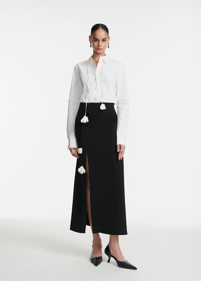 Cotton Poplin Drop Flower Shirt