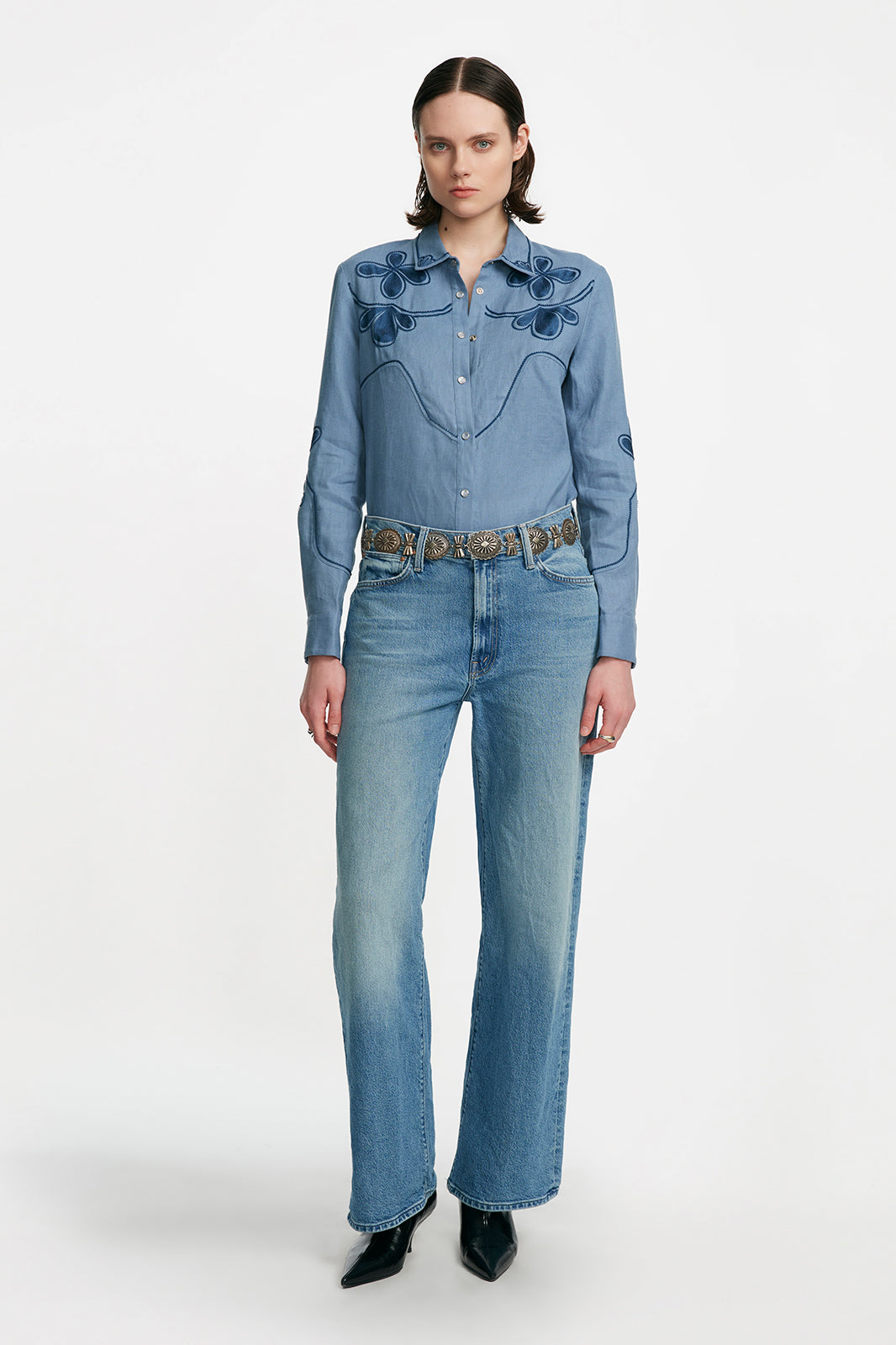 Thread Loop Embroidery Shirt
