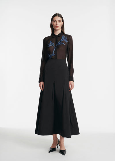 Ikat Floral Embroidered Shirt