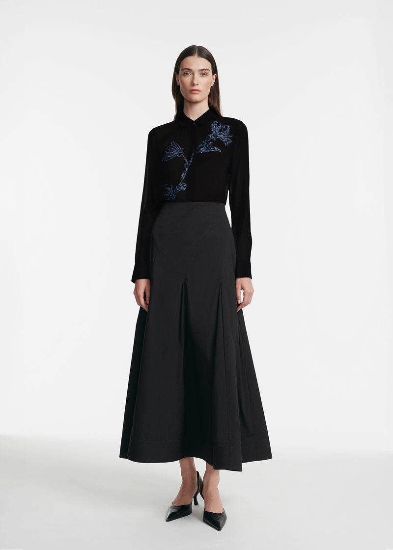 Ikat Floral Embroidered Shirt