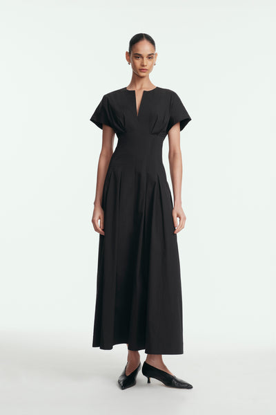 Cotton Poplin Smocked Back Dress