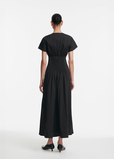 Cotton Poplin Smocked Back Dress