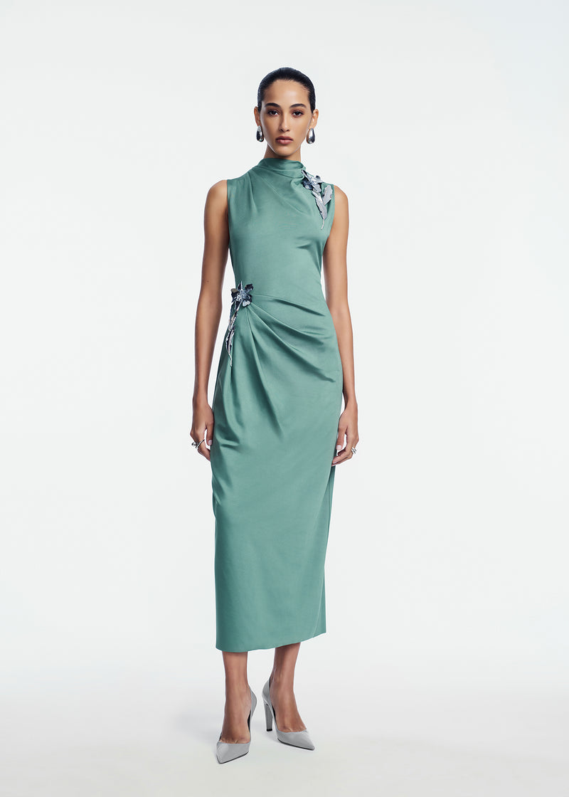 lela rose metallic dress zip closure Portrait neckline Our Brides | The Color:Gentle pink 2603-1736_BLK