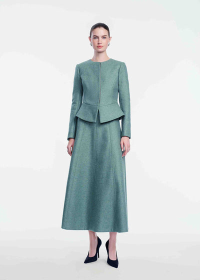 Boiled Wool Peplum Jacket