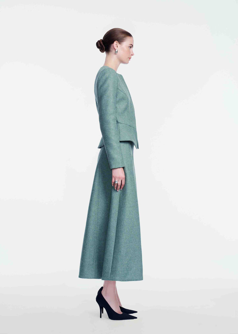 Boiled Wool Peplum Jacket