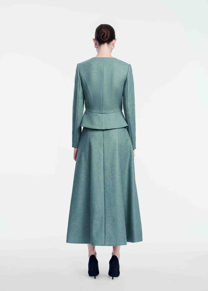 Boiled Wool Peplum Jacket