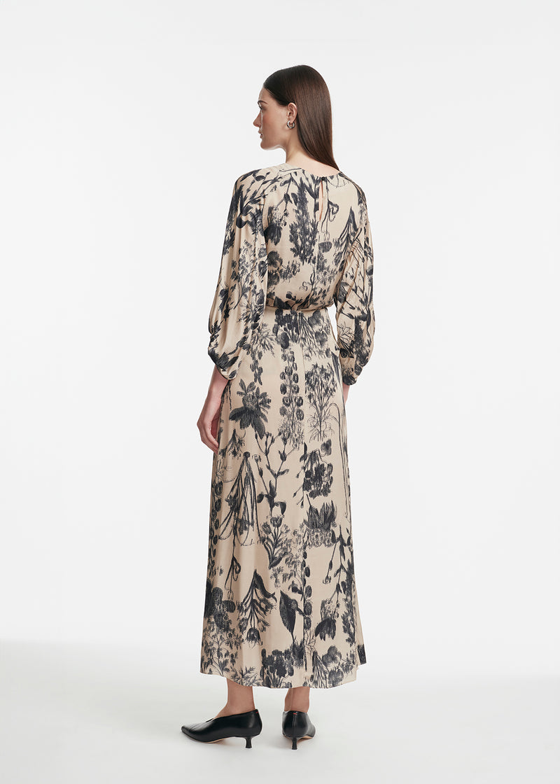 Floral Satin A-Line Skirt