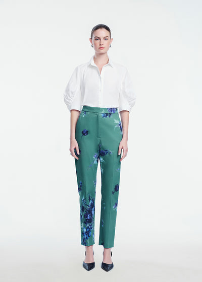 Cotton Poplin Shirred Sleeve Shirt