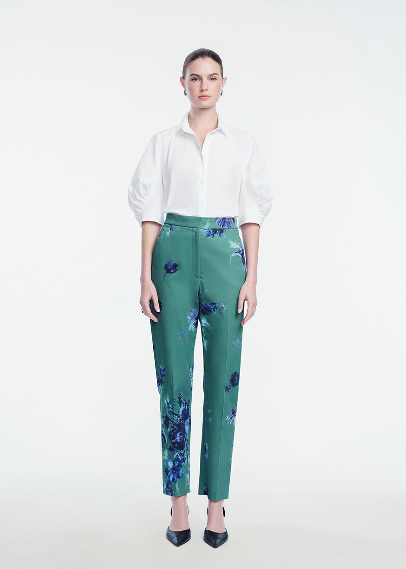 Cotton Poplin Shirred Sleeve Shirt