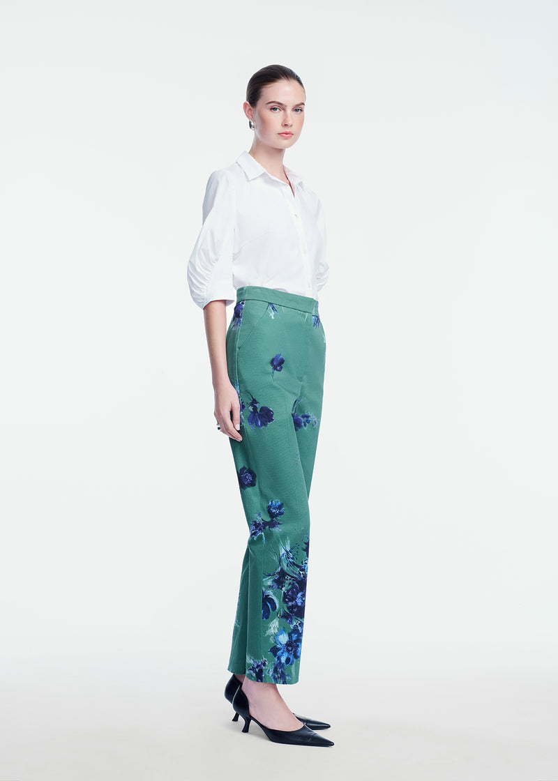 Cotton Poplin Shirred Sleeve Shirt