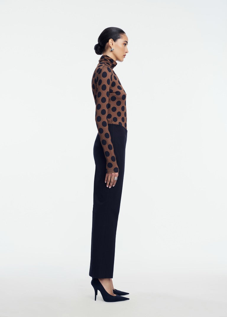 Polka Dot Jersey Turtleneck
