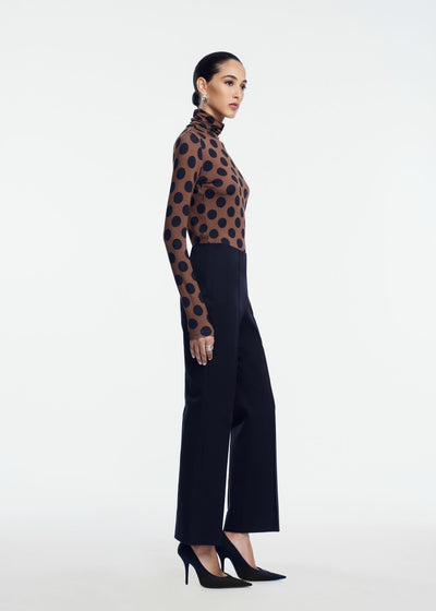 Polka Dot Jersey Turtleneck