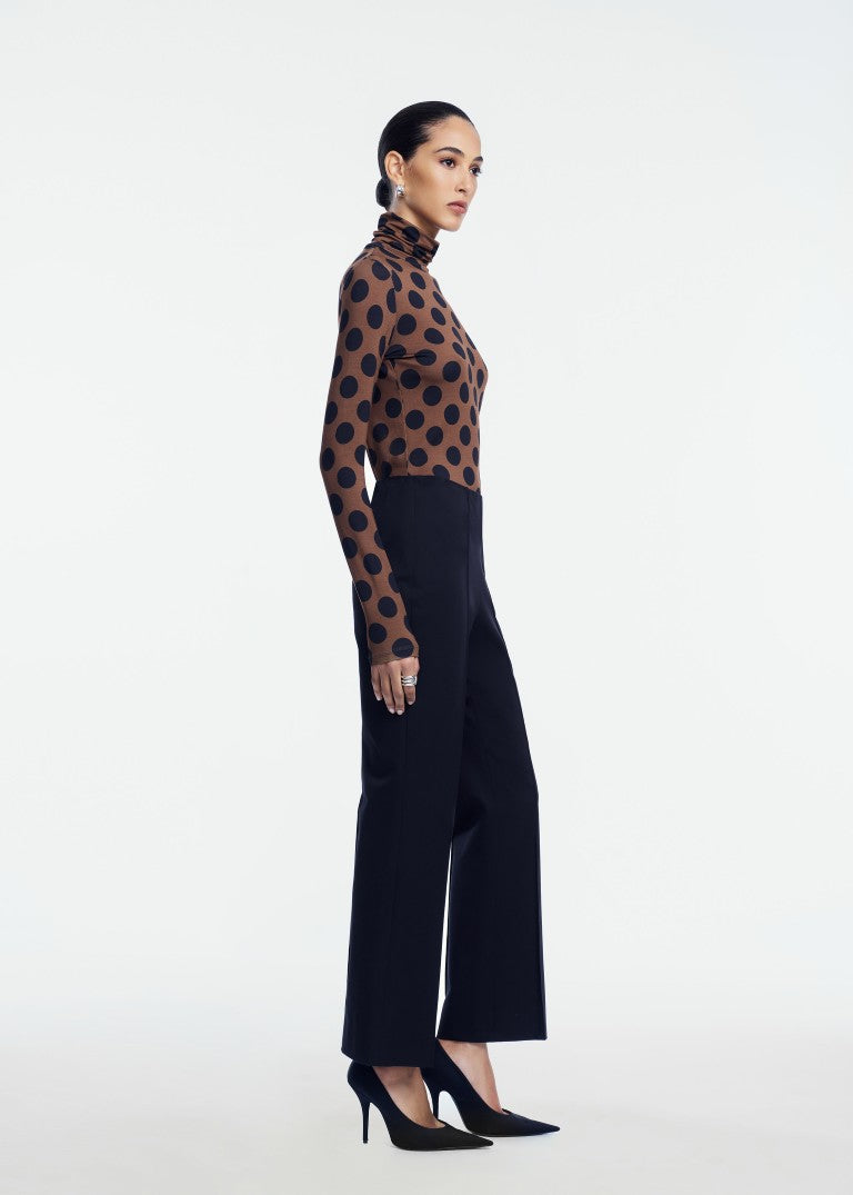 Polka Dot Jersey Turtleneck