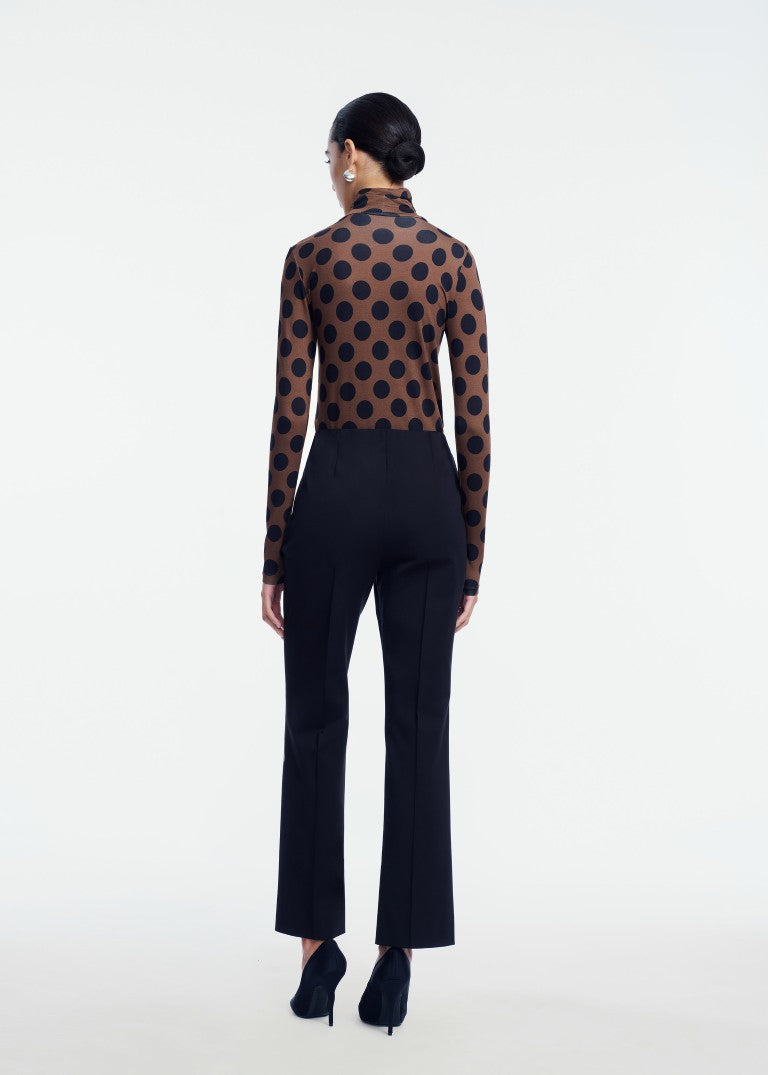 Polka Dot Jersey Turtleneck