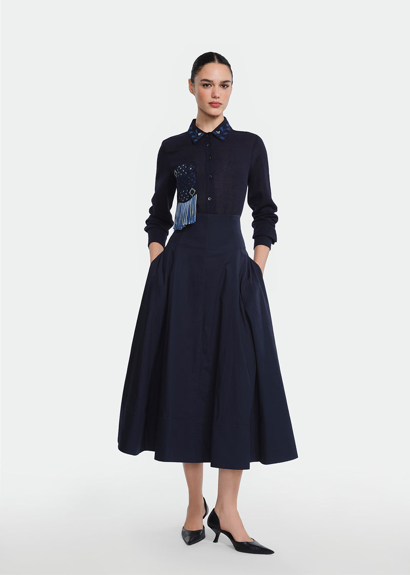 Cotton Poplin Parker Skirt