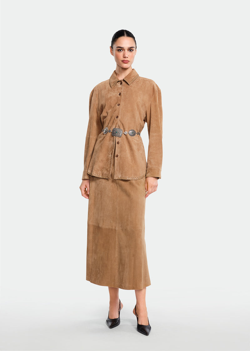Suede Whipstitch Shirt