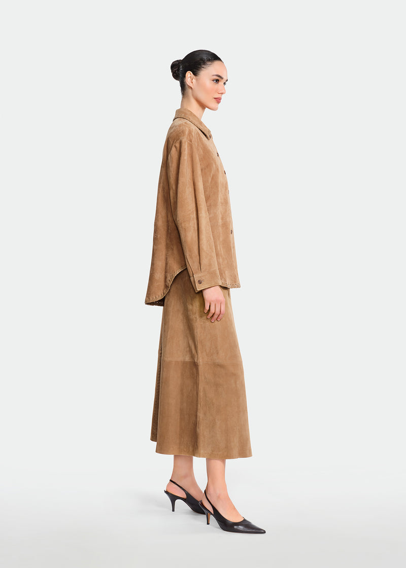 Suede Whipstitch Shirt