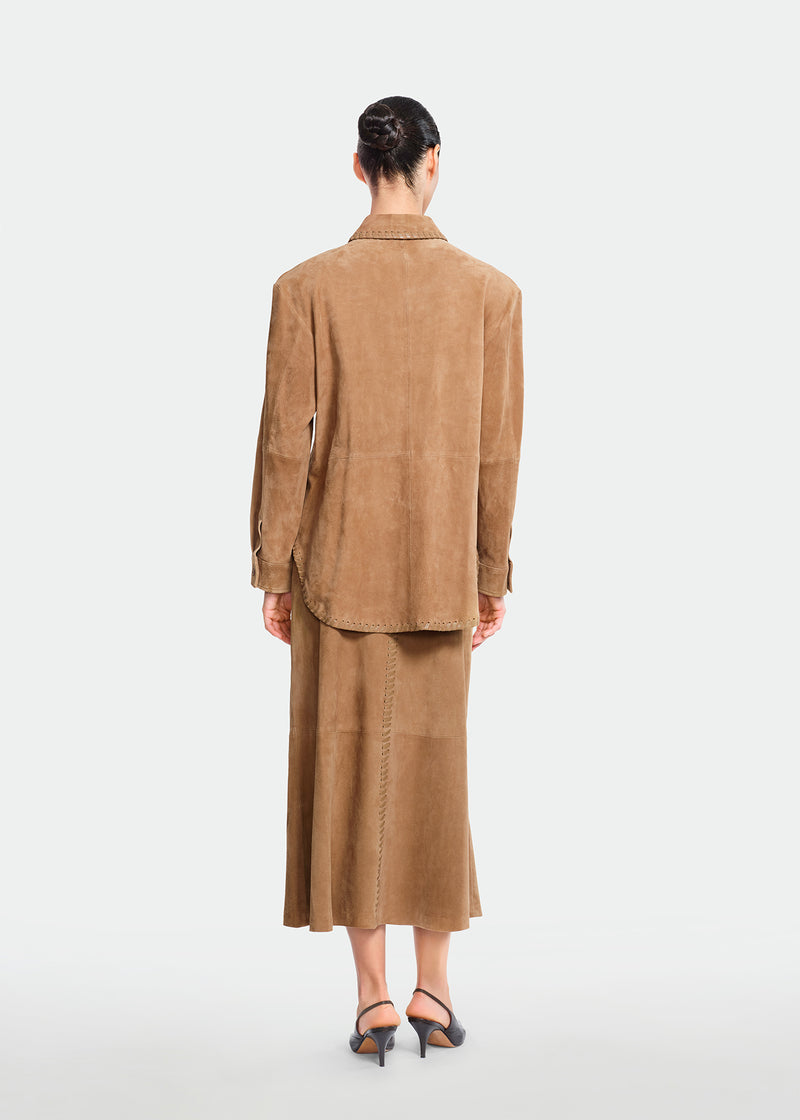 Suede Whipstitch Shirt