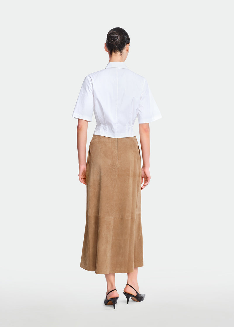 Suede Whipstitch Skirt