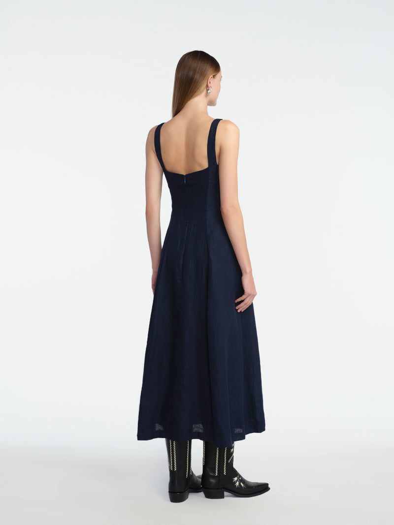 Tulip Embroidered Linen Nightingale Dress