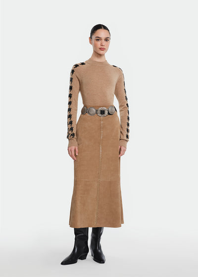 Beaded Houndstooth Pullover