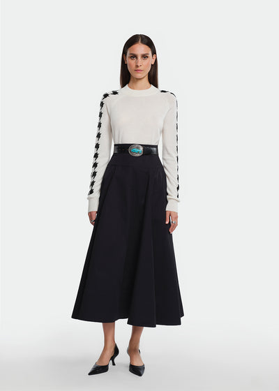 Beaded Houndstooth Pullover