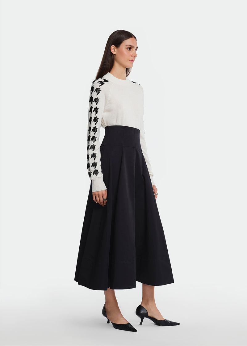 Beaded Houndstooth Pullover