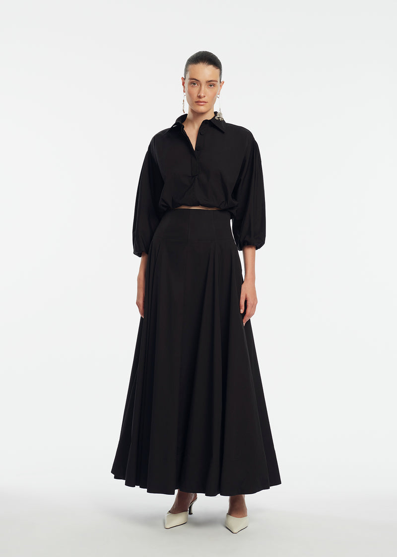 Cotton Poplin Long Sleeve Top