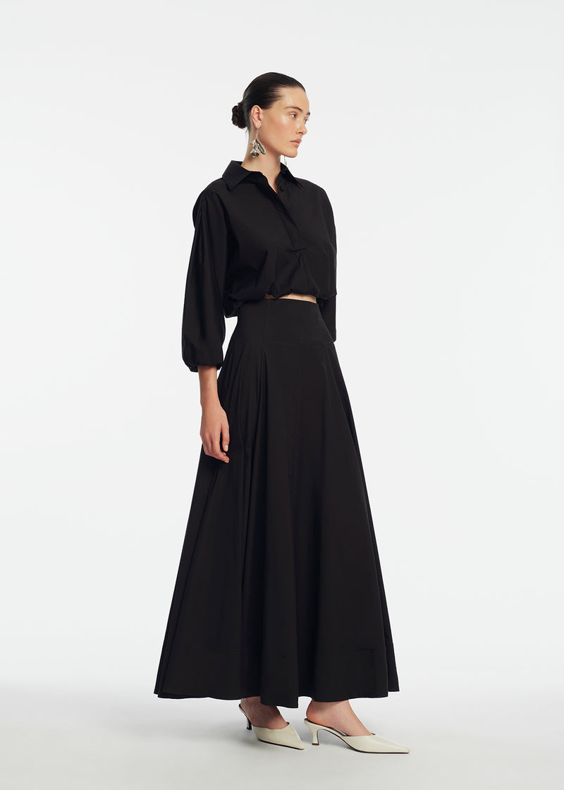 Cotton Poplin Long Sleeve Top