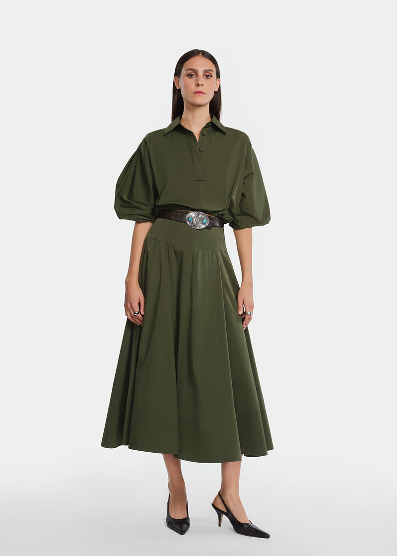 Cotton Poplin Parker Skirt