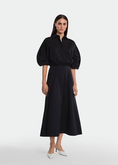 Cotton Poplin Long Sleeve Top