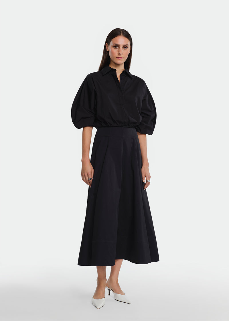Cotton Poplin Long Sleeve Top