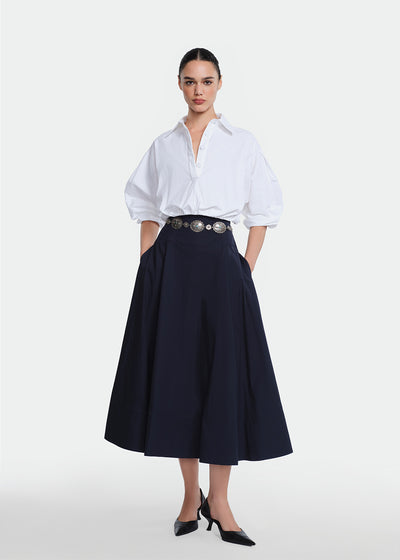 Cotton Poplin Long Sleeve Top