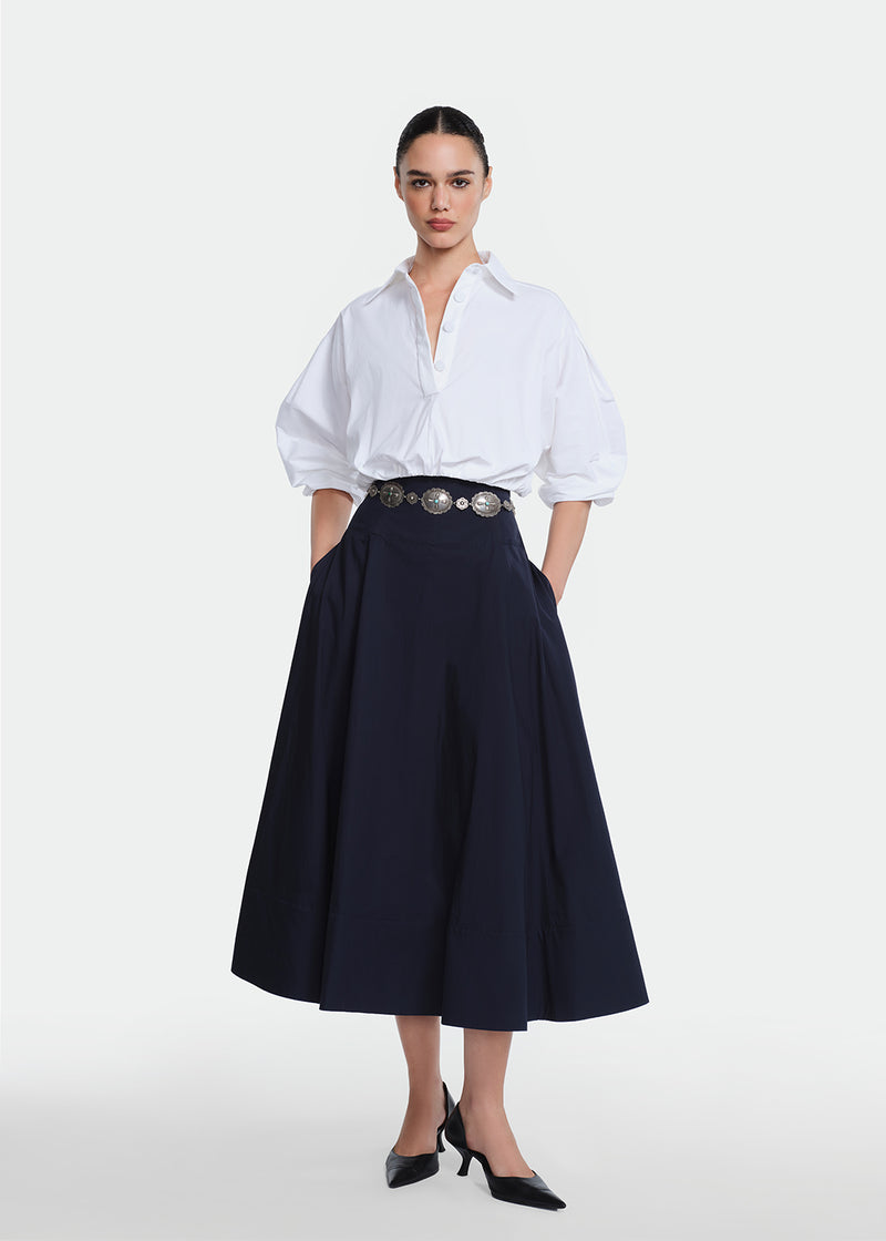 Cotton Poplin Parker Skirt