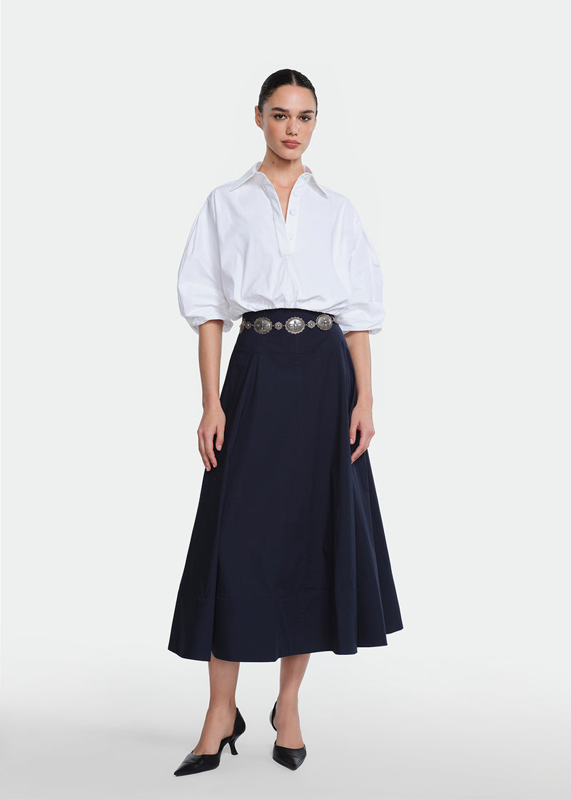 Cotton Poplin Parker Skirt