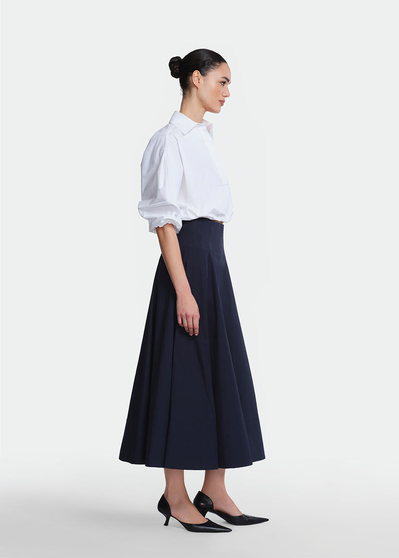 Cotton Poplin Long Sleeve Top