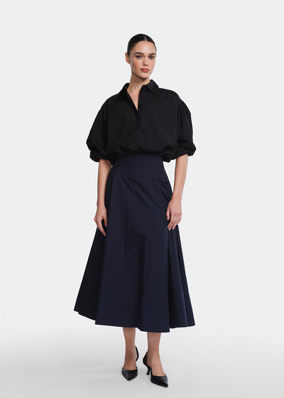 Cotton Poplin Long Sleeve Top