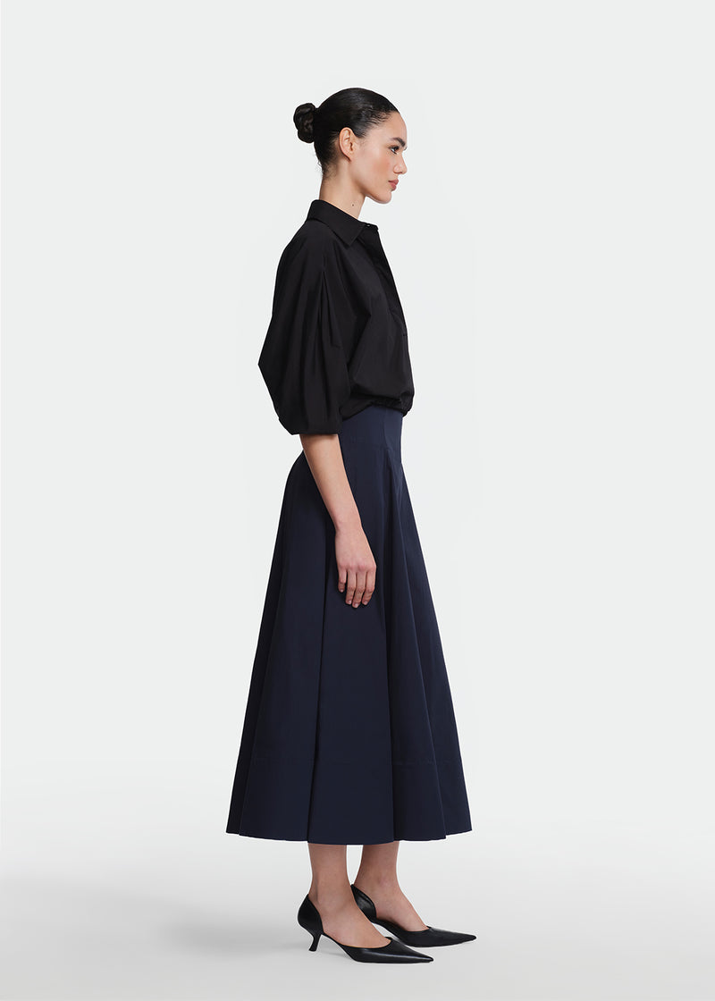 Cotton Poplin Long Sleeve Top