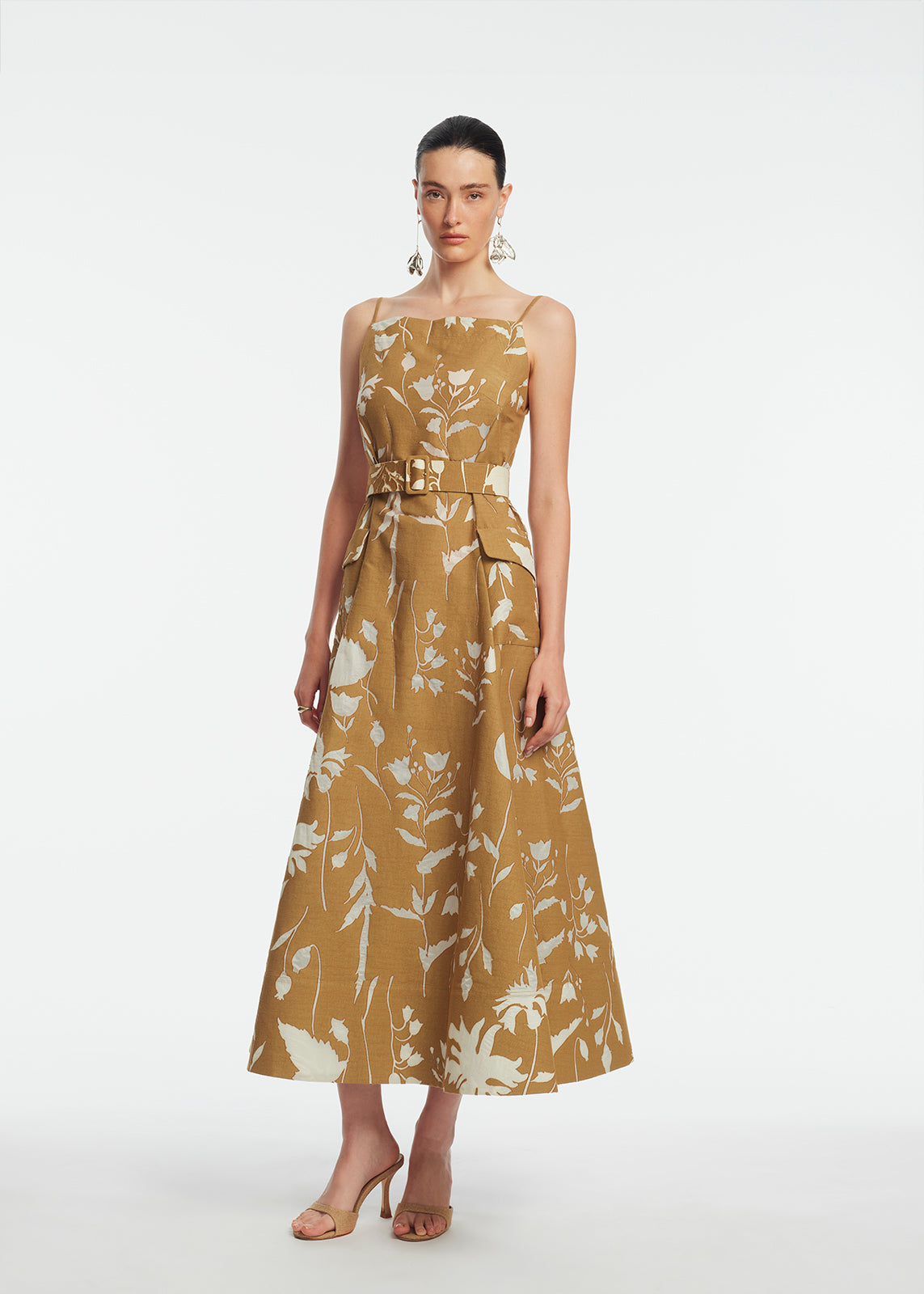 l'or ロル Flower Jacquard Dress Floral Jacquard Belted Dress – Lela Rose
