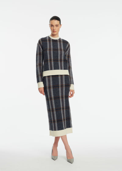 Plaid Jacquard Knit Skirt