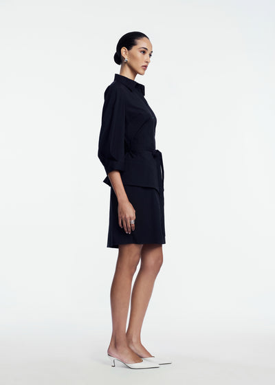 Cotton Poplin Belted Shirt Dress