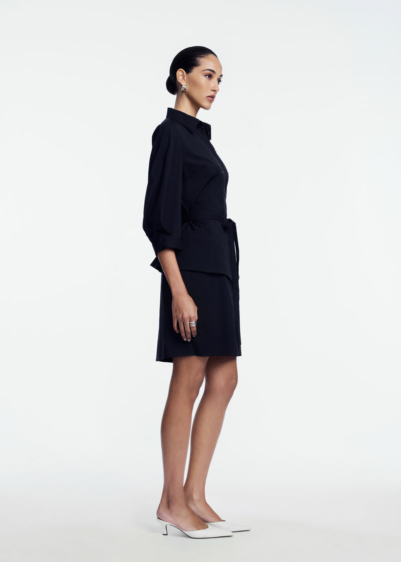 Cotton Poplin Belted Shirt Dress